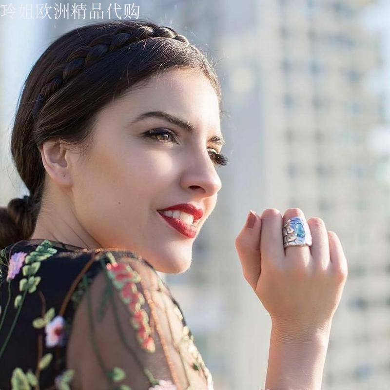 西班牙UNOde50专柜正品 水晶戒指银片镀银做旧手工小众轻奢百搭