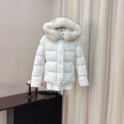5werkwen 古早白月光 90白鸭绒收腰貉子毛领羽绒服