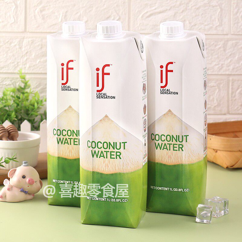 泰国进口IF100%椰子水1L家庭装
