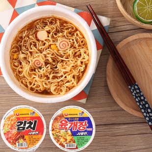 韩国原装进口农心小碗面牛肉味方便面即食面速食面碗装面条桶装面