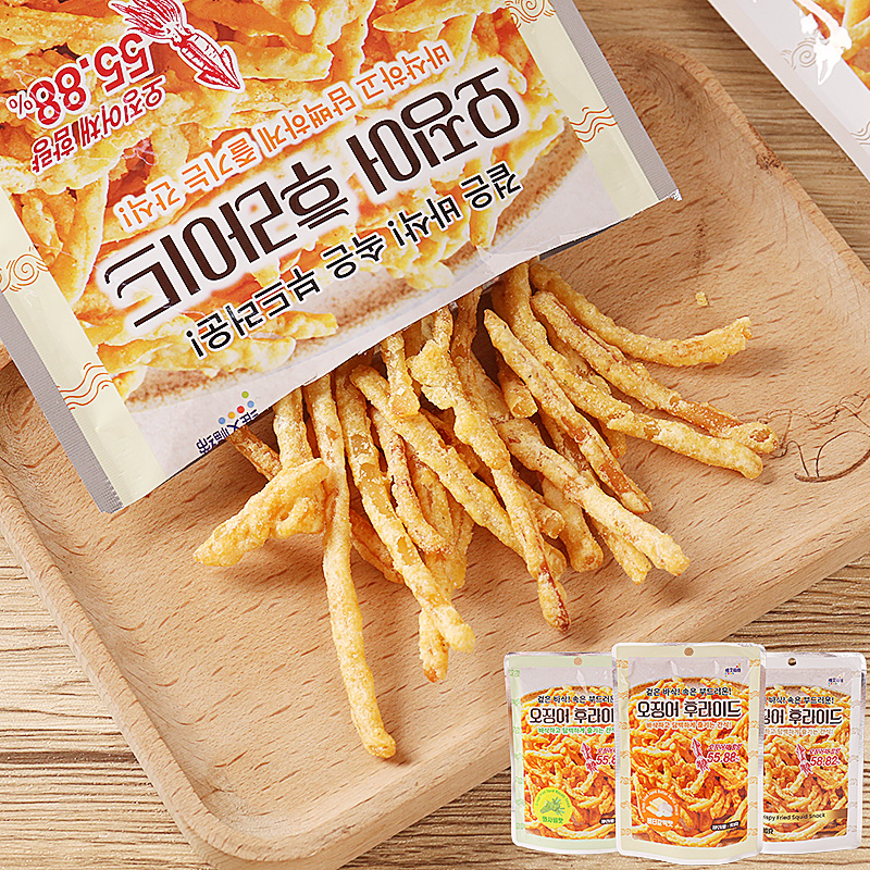 维艾福缔即食鱿鱼丝黄油香蒜原味鱿鱼条小吃芥末味零食油炸食品
