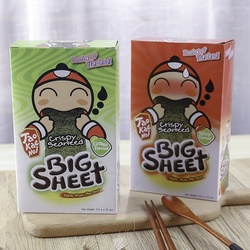 泰国进口小零食老板仔辣香原味炸海苔片即食薄脆紫菜网红休闲食品