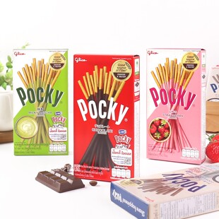 泰国pocky百奇巧克力涂层饼干棒草莓抹茶奶油曲奇多口味休闲零食
