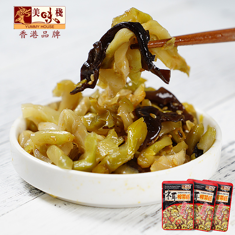 香港品牌 美味栈木耳榨菜丝210g/(70g*3) 佐膳凉拌下饭口味菜