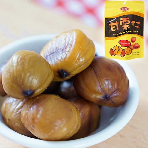 正宗香港品牌四洲甘栗仁50g糖炒栗子河北板栗仁即食休闲零食