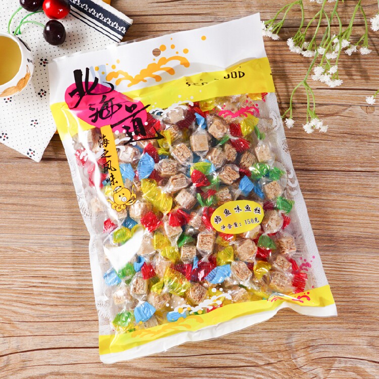 香港品牌 自然派北海道式鳕鱼味鱼粒海味即食干货芝麻鳕鱼粒150g