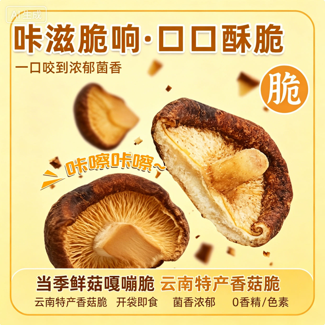 云南特产风味香菇脆脱水蘑菇干