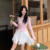 蕾丝拼接假两件针织衫 CROW CAIM CC25022