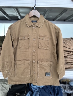 超级酷~日单贵牌大男童衬衫外套纯棉做旧工装风可以配亲子很厚实