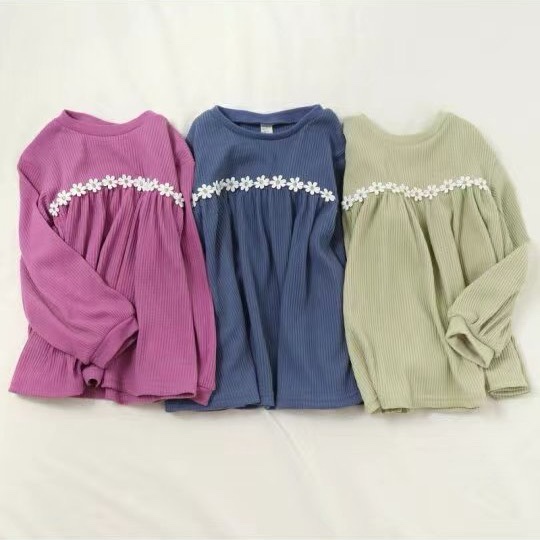 日单breeze童装女孩上衣新款日系甜美alc女童长袖T恤