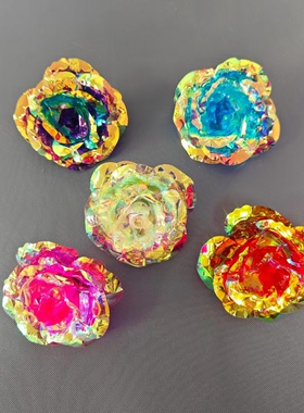 玫瑰花裸 防真花金箔玫瑰花头 DIY手工动手创意玫瑰七夕情人节礼