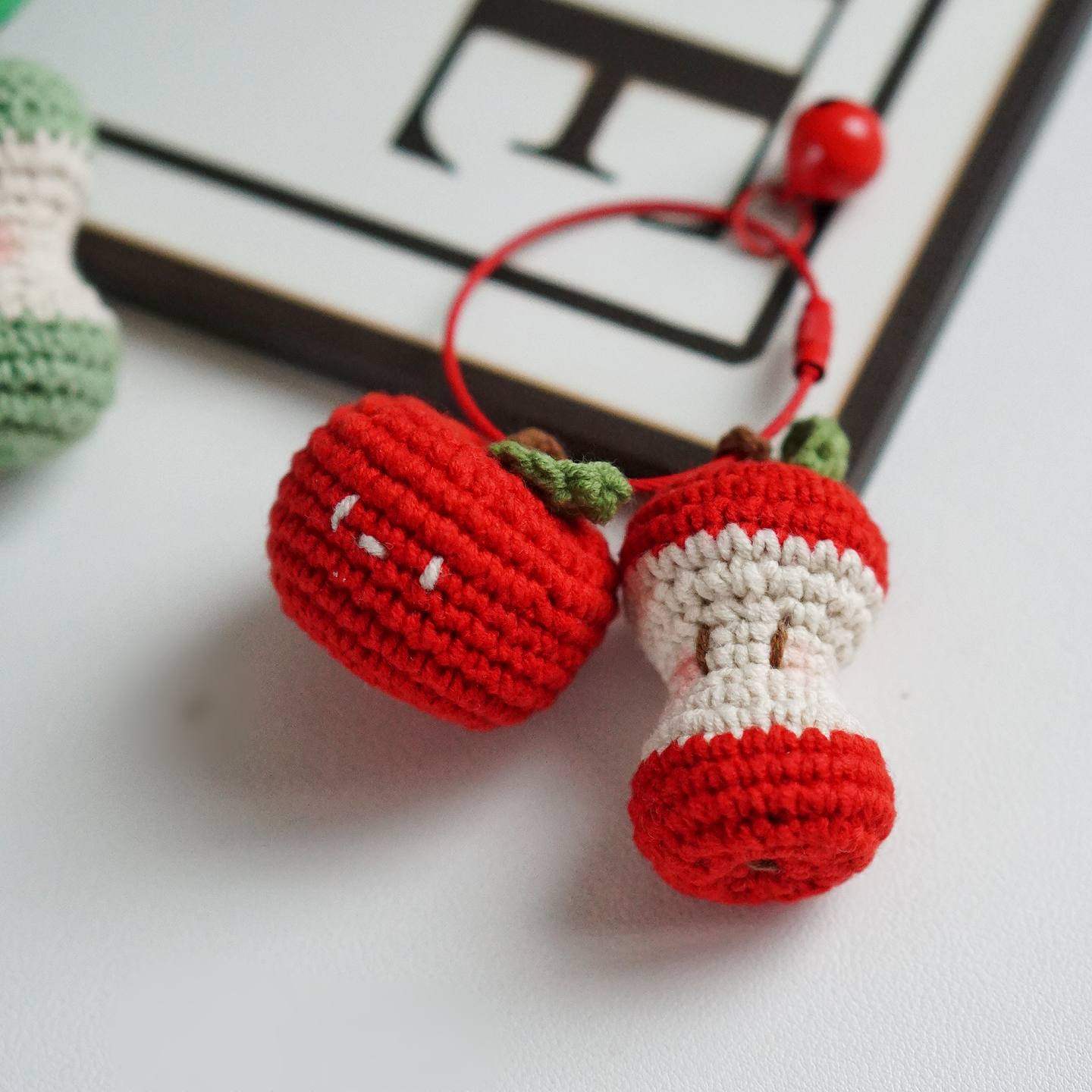 DIY钩针毛线钩织平平安安苹果挂件钥匙扣材料包成品可爱创意礼物,服饰配件/皮带/帽子/围巾,DIY编织材料包,淘宝优惠券,粉丝福利购,淘宝优惠卷