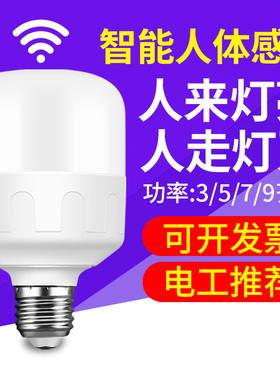 led声控声光控雷达人体感应灯泡红外线楼梯楼道家用走廊过道智能