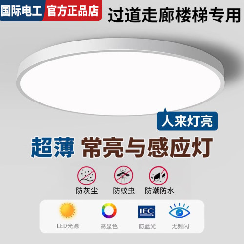 LED光控人体感应智能吸顶灯220V