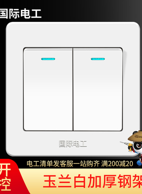 【二开多控】国际电工86型多控三控双刀双掷一灯中途中间开关三联