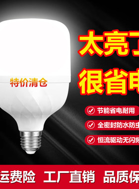 E27螺纹口led单灯家用电灯泡节能灯白炽灯超亮吊灯壁灯超市100w灯