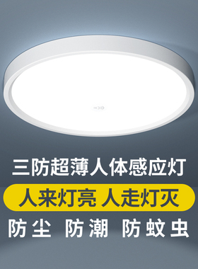 led感应吸顶灯声光控楼道楼梯过道家用入户走廊自动雷达人体感应