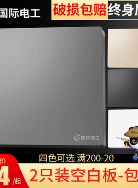 2只装 插座遮挡盖挡板假开关装饰盖板堵洞白板盲板盖子空白面板