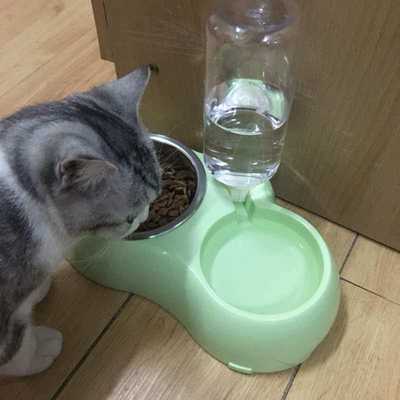 宠物用品猫碗双碗猫食盆狗碗双碗自动饮水狗狗用品狗食盆猫咪用品