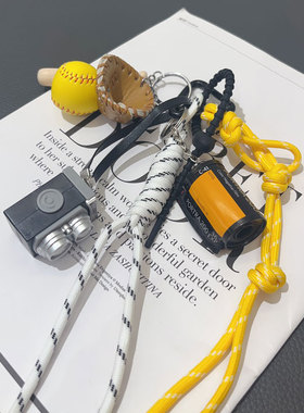 原创手工包挂挂饰棒球黄色记忆胶卷创意miu系时髦包搭神器钥匙扣