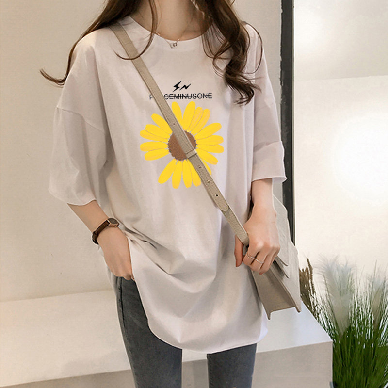 Official website summer short sleeve women 2020 Korean Edition women's loose thin medium long T-shirt bottoming