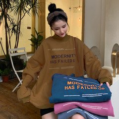 Real shot new plush thickened sweater female student Korean loose half high collar Pullover long sleeve top