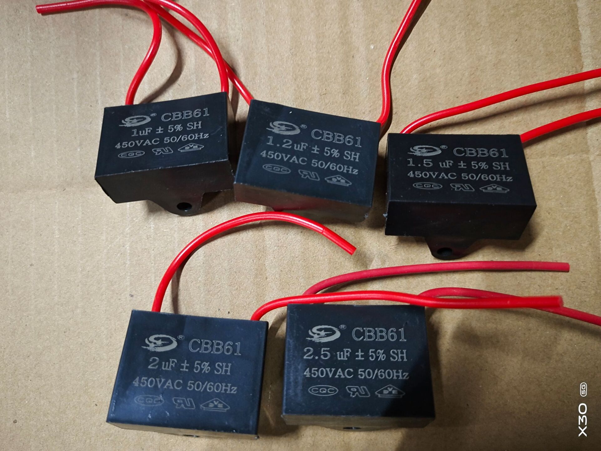 CBB61/450V 风扇吊扇启动电容0.1UF 1.2 1.5 2 2.5uf