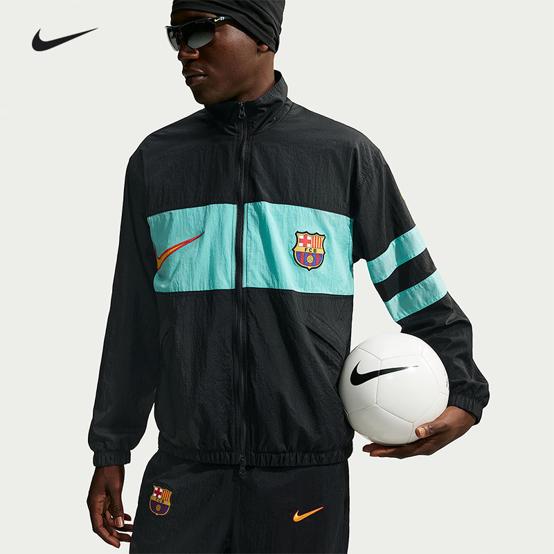 NIKE耐克巴萨二客I96男子防泼水足球运动夹克外套IO4327-010图片