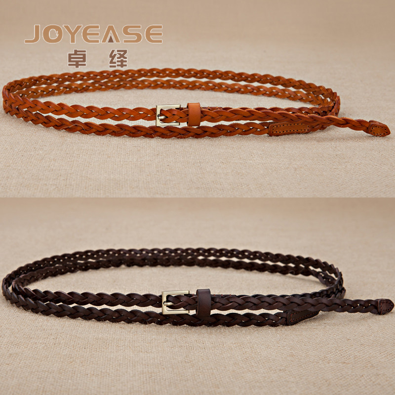 卓绎牛皮针扣休闲编织腰带女细装饰双圈配裙细皮带女细绕两圈在类目 服饰配件/皮带/帽子/围巾, 腰带/皮带/腰链中 - 来自Buy2taobao.com提供专业的淘宝代购服务