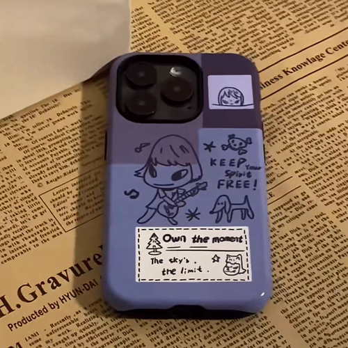 ns风奈良美智狗狗菲林壳二合一适用16promax手机壳iPhone15新款14promax磨砂13pro高级13防摔1211创意保护壳