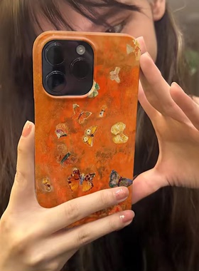 艺术油画稀奇古怪骑士适用于苹果IPhon15pro/14promax/15/14/13/11/xr菲林小众高级不会撞壳的手机壳个性新款