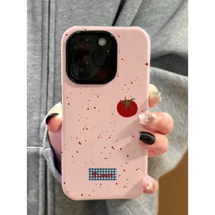 ins风番茄泼墨适用于苹果16promax手机壳iPhone15华为小米14plus荣耀13pro12菲林壳二合一x防摔11oppovivo11