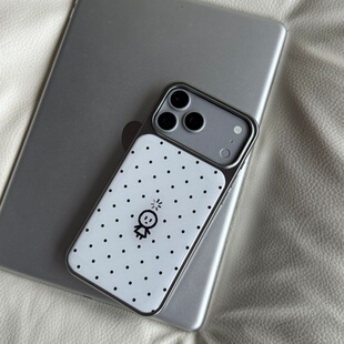 ins油画可爱疑惑小人电镀银磁吸适用苹果iPhone17promax手机壳1615pro小米1415Pro华为mate60p70三星S23防摔