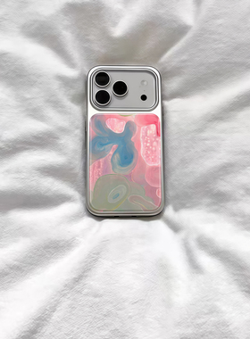 ins个性复古彩色流体电镀银磁吸适用苹果iPhone17promax手机壳1615pro小米1415Pro华为mate60p70三星S23防摔