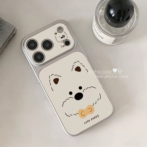 包ai键ins可爱西高地狗大视窗适用苹果17手机壳卡通iphone16promax17Pro防摔15Pro皮质14新款1516Pro全包1312
