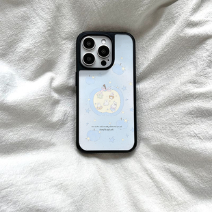 ins风卡通米菲兔亚克力黑边磁吸适用苹果iPhone16promax手机壳1312pro小米1415Pro华为mate60p70三星S23防摔