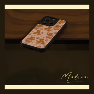 ins可爱芭蕾舞小熊黑边软壳磁吸适用苹果iPhone17promax手机壳1615pro小米1415Pro华为mate60p70三星S23防摔