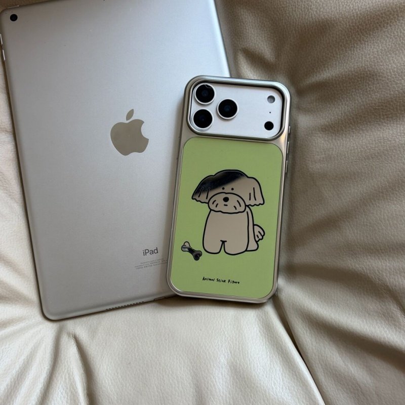 ins风受伤小狗可爱镜面kt猫电镀银边镜面适用于苹果手机壳iPhone17promax16pro/15/14/13/高级防摔小众手机套,3C数码配件,手机保护套/壳,淘宝优惠券,粉丝福利购,淘宝优惠卷