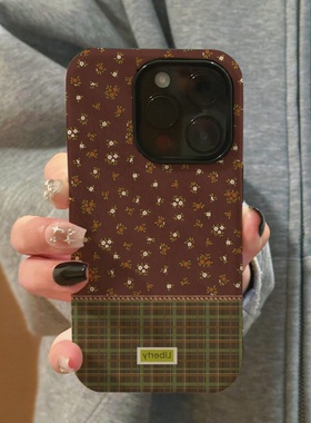 ins风格子碎花适用于苹果16promax手机壳iPhone15华为小米14plus荣耀13pro12菲林壳二合一x防摔11oppovivo11