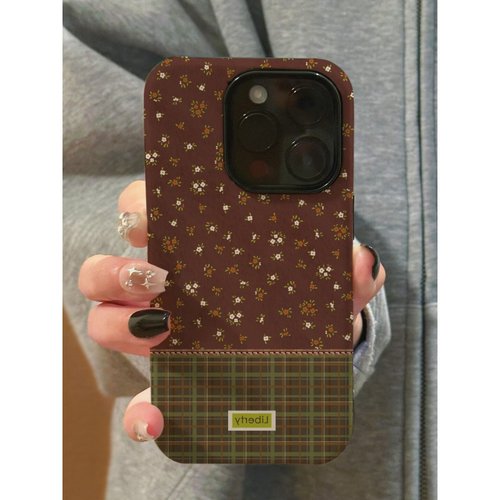 ins风格子碎花适用于苹果16promax手机壳iPhone15华为小米14plus荣耀13pro12菲林壳二合一x防摔11oppovivo11