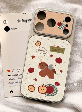 包ai键ins可爱波点小猫大视窗适用苹果17手机壳卡通iphone16promax17Pro防摔15Pro皮质14新款1516Pro全包1312