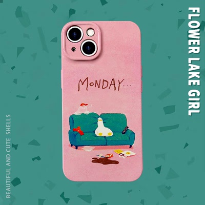 Monday~摆烂灵魂出窍鸭菲林适用iPhone15pro/14手机壳华为nova11畅享60软OPPOreno9vivos16IQOO10小米13/14硬