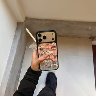 可爱风格 纹小狗黑边软壳磁吸适用苹果小米iPhone17promax手机壳1613pro小米1415Pro华为mate60p70三星S23防摔