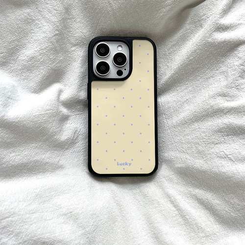 ins简约黄色波点亚克力黑边磁吸适用苹果iPhone16promax手机壳1312pro小米1415Pro华为mate60p70三星S23防摔