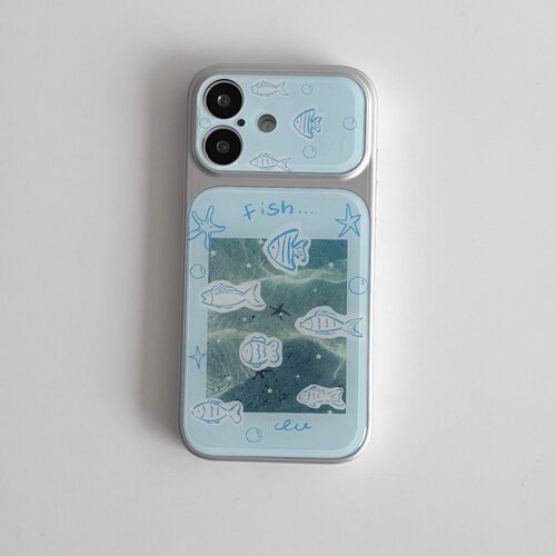 ins风可爱小鱼大视窗亚克力全包精孔手机壳适用苹果iPhone17promax高级感保护套小众16plus15pro14防摔13pro