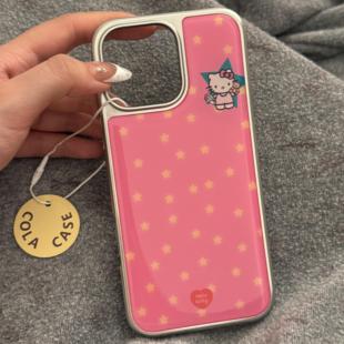 ins满屏星星kt猫磁吸电镀银边软壳适用于苹果13手机壳iPhone16promax亚克力1112小米1415pro华为mate60P70