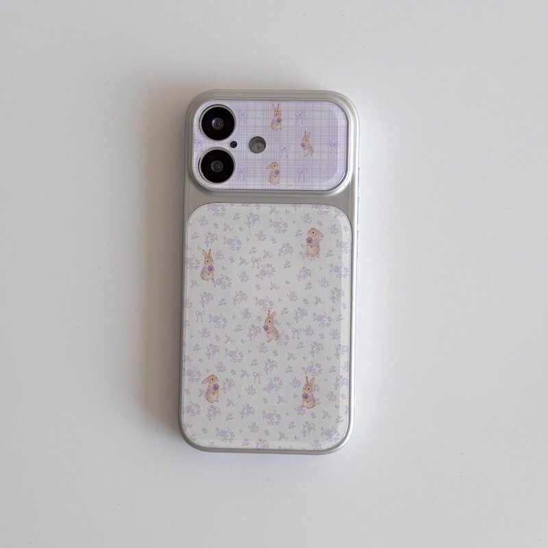 ins古早碎花小兔大视窗原创全包精孔手机壳适用苹果iPhone17promax高级感保护套小众16plus15pro14防摔13pro