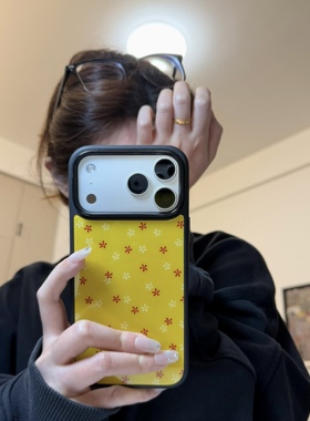 ins风复古满屏小花黑边软壳适用苹果iPhone17promax手机壳1615pro小米1415Pro华为mate60p70三星S23vivo荣耀