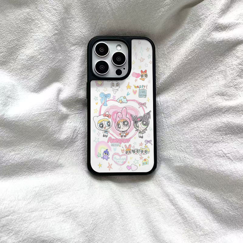 ins风可爱素描女警黑边软壳磁吸适用苹果iPhone17promax手机壳1615pro小米1415Pro华为mate60p70三星S23防摔