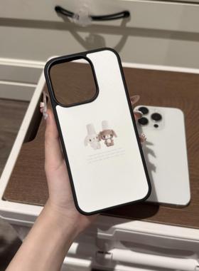 ins可爱甜点兔软边硬背黑边磁吸适用苹果iPhone16promax手机壳1312pro小米1415Pro华为mate60p70三星S23防摔
